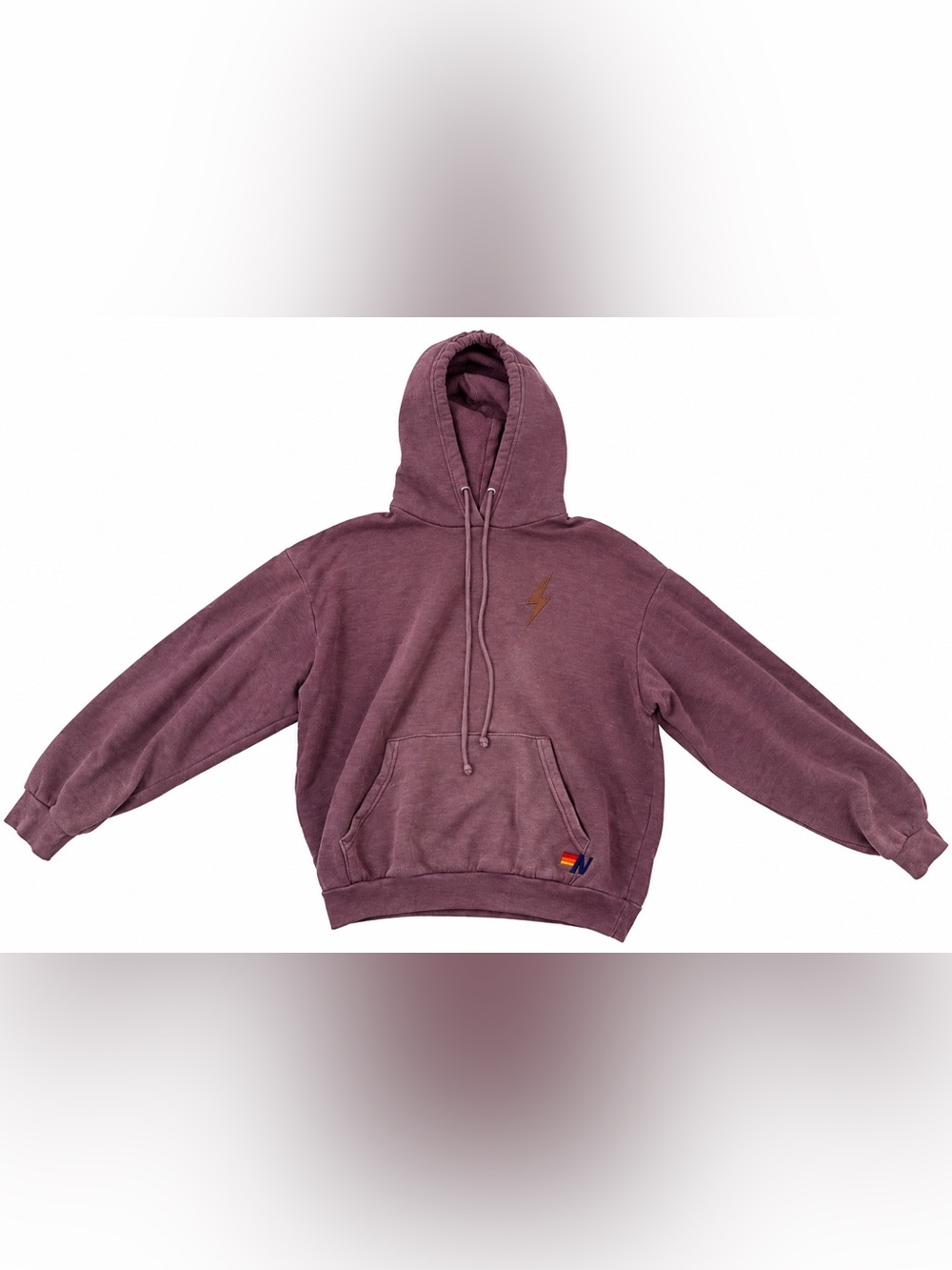 Aviator Nation Plum Purple Hoodie with Lightning Patch, size S